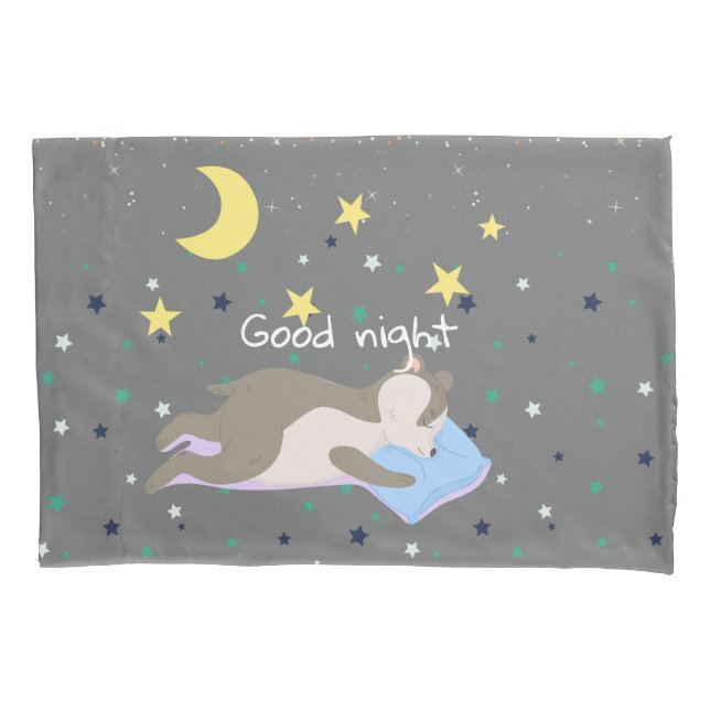 Adorable gray pattern kids pillow case (Front)