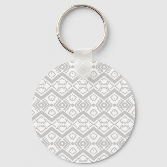 Adorable gray zigzag design mug keychain (Front)