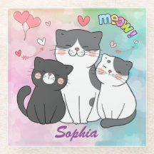 Adorable Grayish Cats Meow Love Personalized