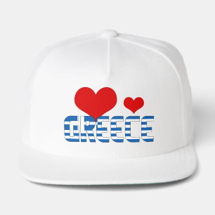 Adorable Greece Flag Hearts Patriotic Snap Back Hat