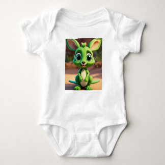 Adorable Green Baby Kangaroo Baby Bodysuit