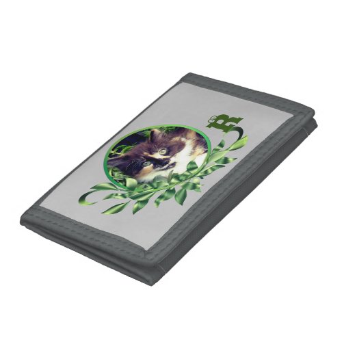 Adorable Green Eyed Calico Kitten Trifold Wallet