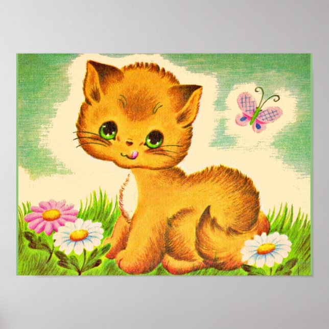 adorable green-eyed kitten poster (Front)