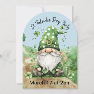Adorable Green St. Patrick's Day Gnomes Save The Date