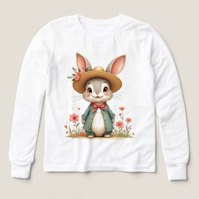 Adorable Grey Bunny Tri-Blend Shirts (Design Front)