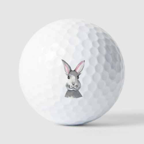 Adorable Grey Watercolor Bunny Golf Balls