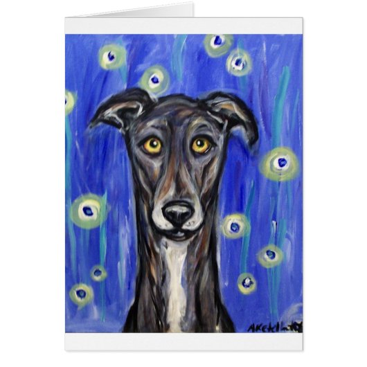 Adorable Greyhound portrait Cards (Front)