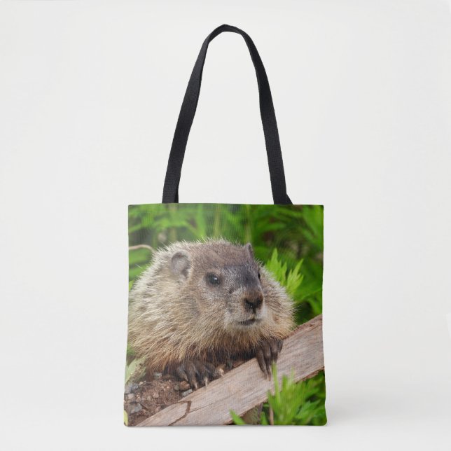 Adorable Groundhog Woodchuck Tote Bag (Front)