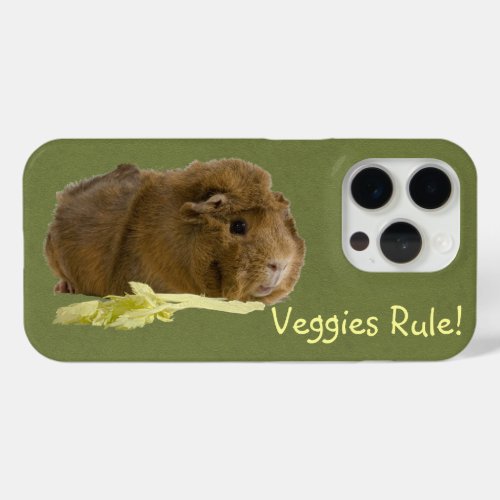 Adorable Guinea Pig Eating Celery Photography iPhone 15 Pro Case