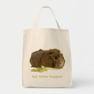 Adorable Guinea Pig Photo Reusable Eco Green Tote Bag
