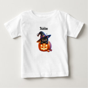 Adorable Halloween Cat Pumpkin Design Baby T-Shirt