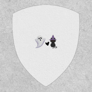 Adorable Halloween Duo Friendly Ghost and Black Ca Patch