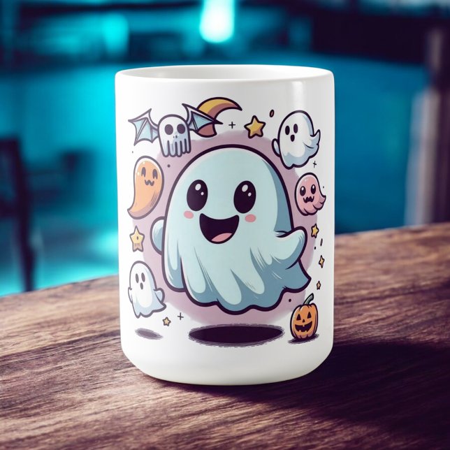 Adorable Halloween Ghost Squad & Spooky Friends Coffee Mug (Creator Uploaded)