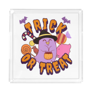 Adorable Halloween Ghost Trick or Treat Acrylic Tray