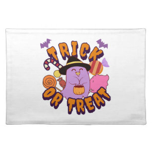 Adorable Halloween Ghost Trick or Treat Cloth Placemat