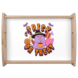 Adorable Halloween Ghost Trick or Treat Serving Tray