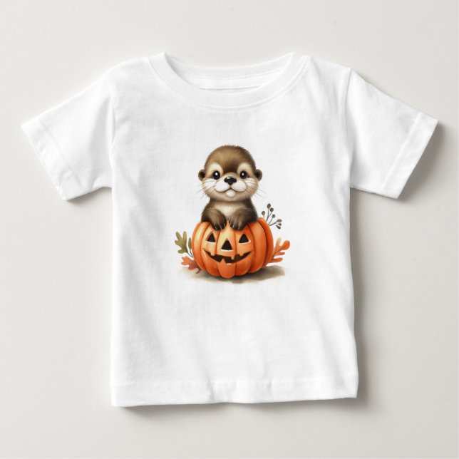 Adorable Halloween Otter Baby T-Shirt (Front)