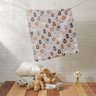 Adorable Halloween Owls Pattern Baby Blanket