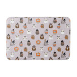 Adorable Halloween Owls Pattern Bath Mat