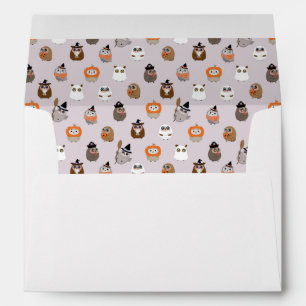 Adorable Halloween Owls Pattern Envelope