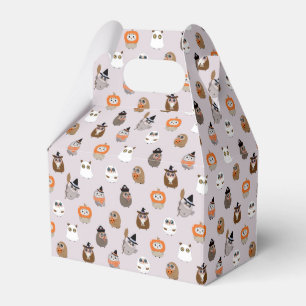 Adorable Halloween Owls Pattern Favor Boxes