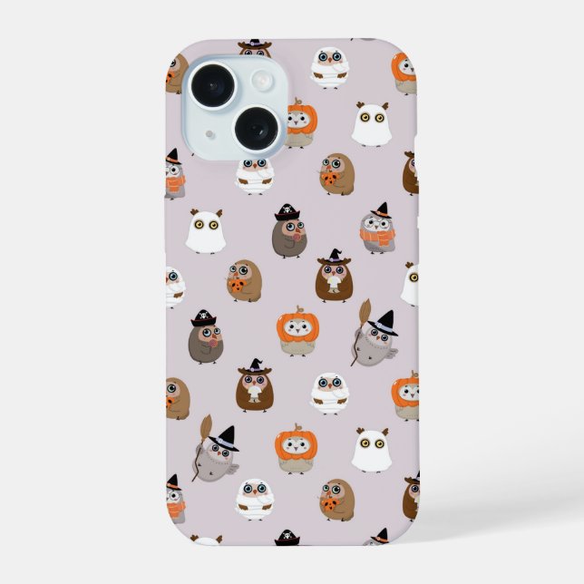 Adorable Halloween Owls Pattern Iphone Case (Back)