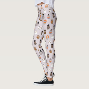 Adorable Halloween Owls Pattern Leggings