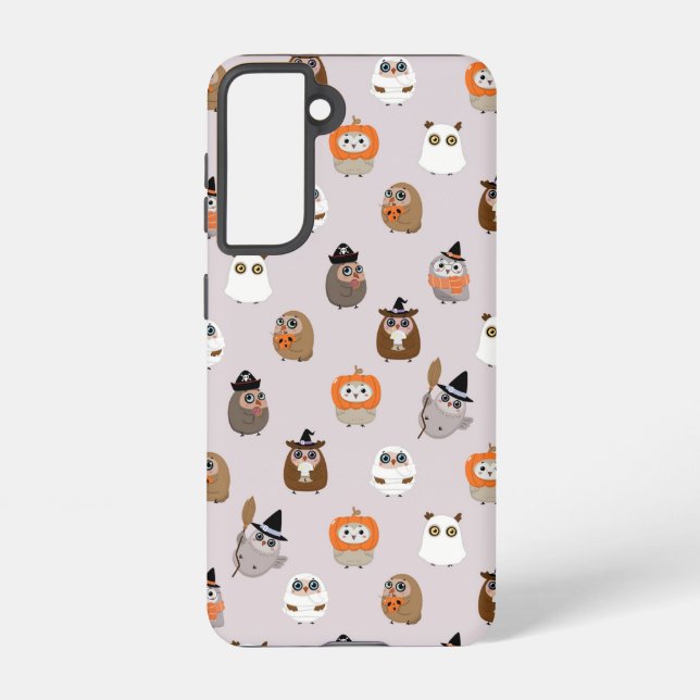 Adorable Halloween Owls Pattern Samsung Galaxy Case (Back)