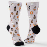 Adorable Halloween Owls Pattern Socks