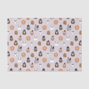 Adorable Halloween Owls Pattern Tissue Paper