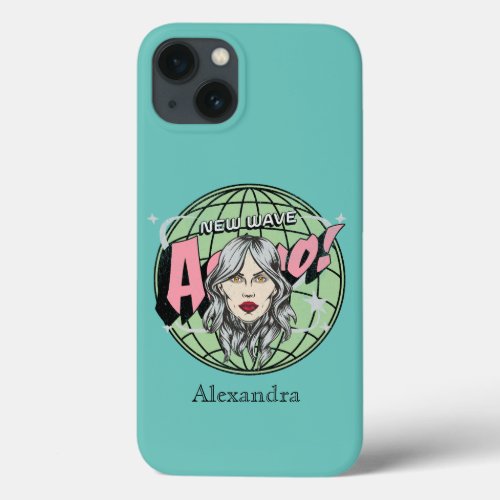 Adorable hand drawn woman face Outer space iPhone 13 Case