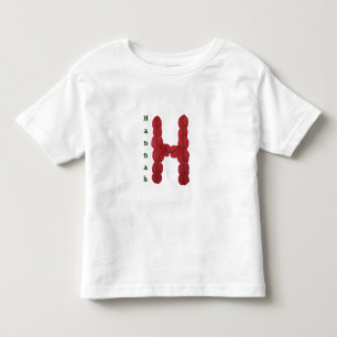 Adorable Handcrafted Pink Letter H Monogram Toddler T-shirt