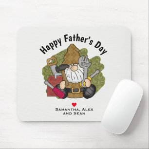 Adorable Handyman & Carpenter Garden Gnome Mouse Pad