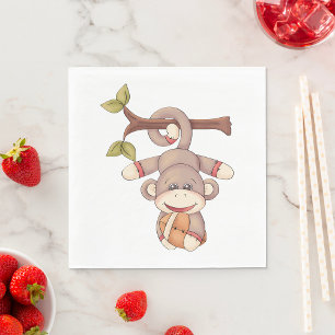 Adorable Hanging Monkey with Football Napkins