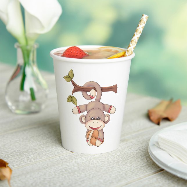Adorable Hanging Monkey with Football Paper Cups (Creator Uploaded)