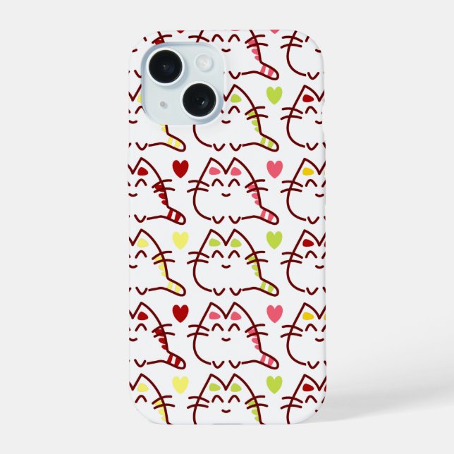 Adorable Happy Bubble Cats Pattern Iphone Case (Back)