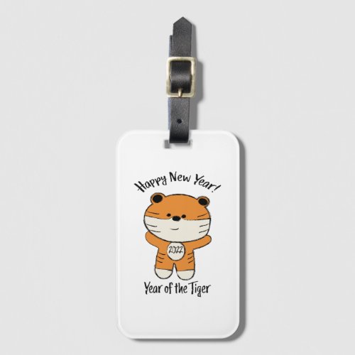 Adorable Happy New Year 2022 Year of the Tiger Luggage Tag