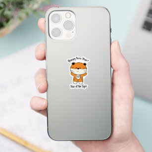 Adorable Happy New Year 2022 Year of the Tiger  Sticker