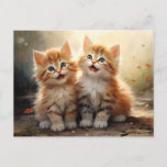 Adorable Happy Orange Tabby Kittens Postcard