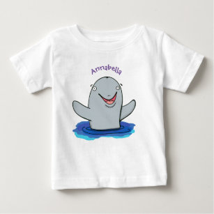 Adorable happy porpoise cartoon illustration baby T-Shirt