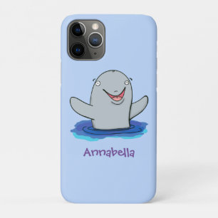 Adorable happy porpoise cartoon illustration iPhone 11 pro case