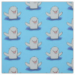 Adorable happy porpoise cartoon illustration fabric