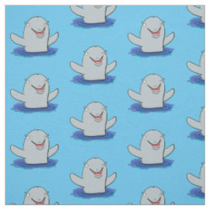 Adorable happy porpoise cartoon illustration fabric