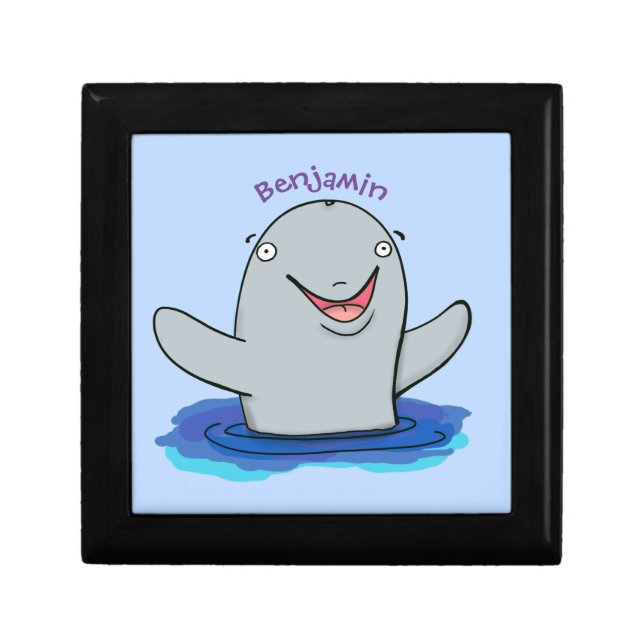 Adorable happy porpoise cartoon illustration gift box (Front)
