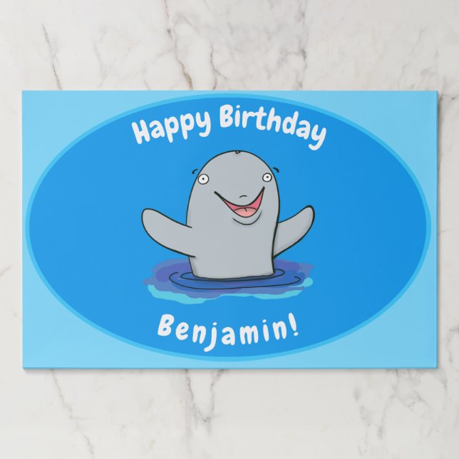 Adorable happy porpoise cartoon illustration paper pad (Front)