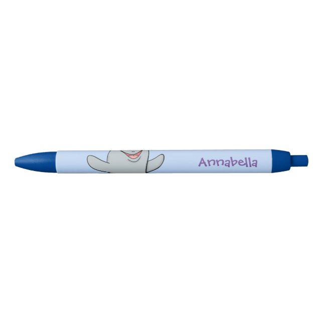 Adorable happy porpoise cartoon illustration pen (Front)