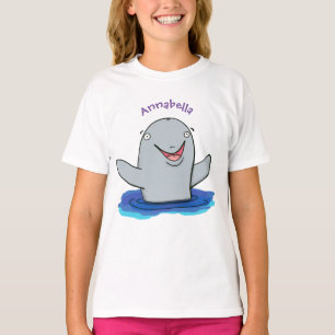 Adorable happy porpoise cartoon illustration T-Shirt