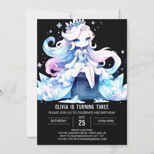 Adorable Happy Princess Birthday Invitation (Front)
