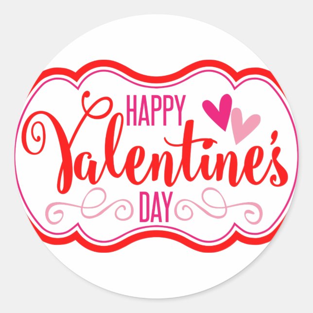 Adorable Happy Valentines Day Stickers Love (Front)