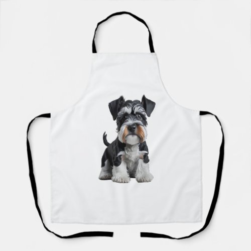 Adorable HD Miniature Schnauzer Puppy Portrait _ E Apron